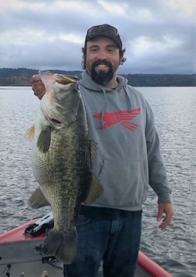 One of the largest bass caught on New Melones