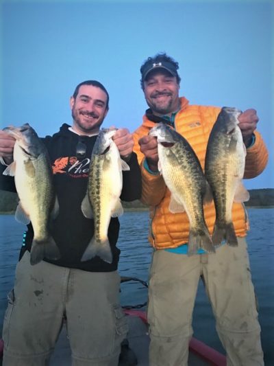 Two friends enjoy the beauty of New Melones and the love of fishing