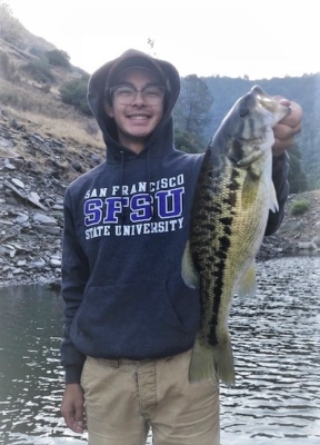 New Melones spotted bass caught while fishing with Angels Camp's Best Bass Fishing Guide Service