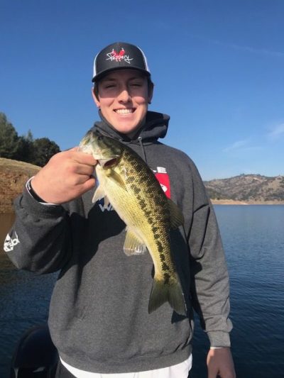 Great fish equals great smile. This young angler caught a bunch of fish and was pleased with fall fishing on New Melones.